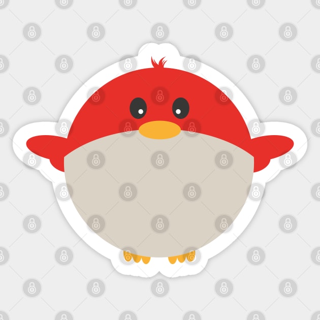 Red Bird Sticker by axemangraphics